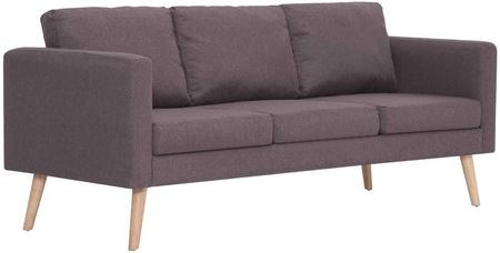 Sofa 3-Osobowa Tapicerowana Tkaniną Taupe