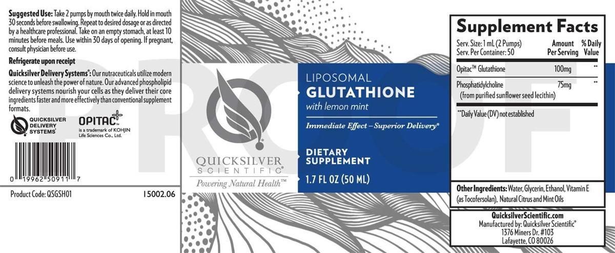 glutathione in turmeric Qucksilver Scientific Liposomalny Glutation 50Ml