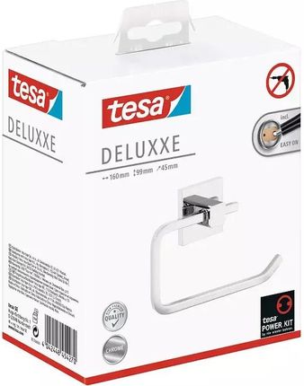Tesa Deluxxe Uchwyt na papier toaletowy bez wieczka, mocowany bez wiercenia (40400)
