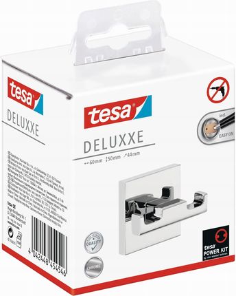 Tesa Deluxxe Podwójny haczyk na ręczniki, mocowany bez wiercenia (40405)