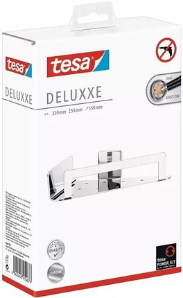 Tesa Deluxxe Narożny koszyk łazienkowy półka, mocowana bez wiercenia (40413)