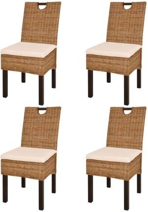 Krzesła Do Jadalni 4 Szt Rattan Kubu I Drewno Mango 13452-274362