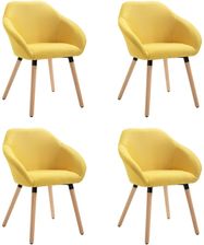 Krzesła Do Jadalni 4 Szt Żółte Tapicerowane Tkaniną 13452-278414