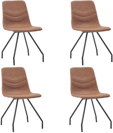 Krzesła Jadalniane 4 Szt Brązowe Sztuczna Skóra 13452-281496
