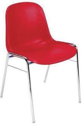 Manutan Plastikowe Krzesło Do Jadalni Chrome Czerwone