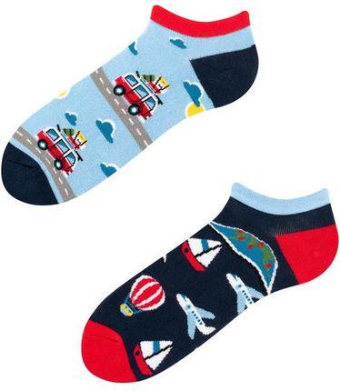 Kolorowe stopki Adventure Socks Low PODRÓŻE, POJAZDY