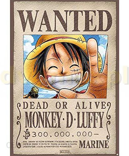 One Piece Metal Plate Luffy Wanted 28x38 Ceny I Opinie Ceneo Pl
