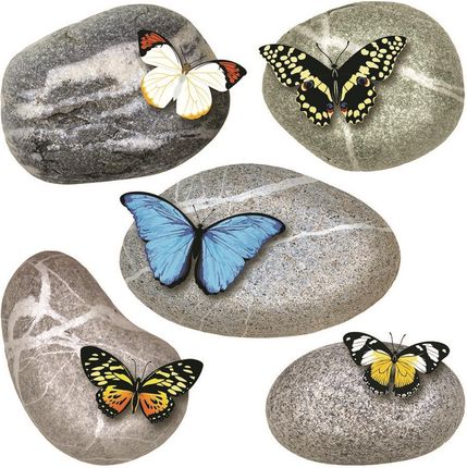 4Home Naklejka Butterflies On Stones 30X30Cm