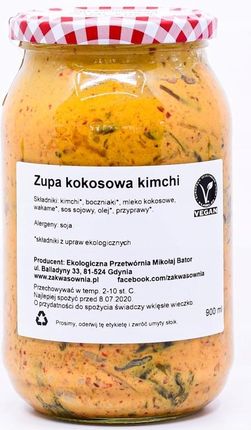 Zupa Kimchi Kokosowa Bio 900 ml - Zakwasownia