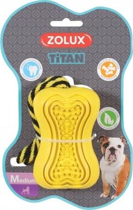 Zolux Zabawka dla psa rozmiar M żółta ze sznurk