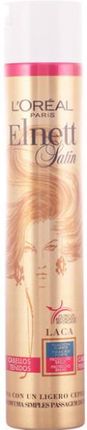 L'Oreal Paris Elnett Satin Hairspray Extra Strong Hold ColorTreated Hair Spray Do Włosów Falowanych 400 ml