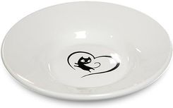 Zdjęcie Miska ceramiczna dla kota - talerzyk z kotem Biały - Tłuszcz