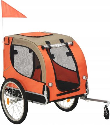 Przyczepka rowerowa dla psa, pomarańczowo-brązowa