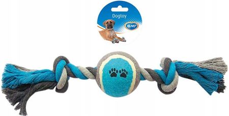 Zabawka dla psa -sznur pleciony z piłką 40cm supeł