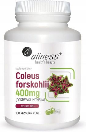 Aliness Coleus forskohlii 400mg pokrzywa indyjska 100 kaps.