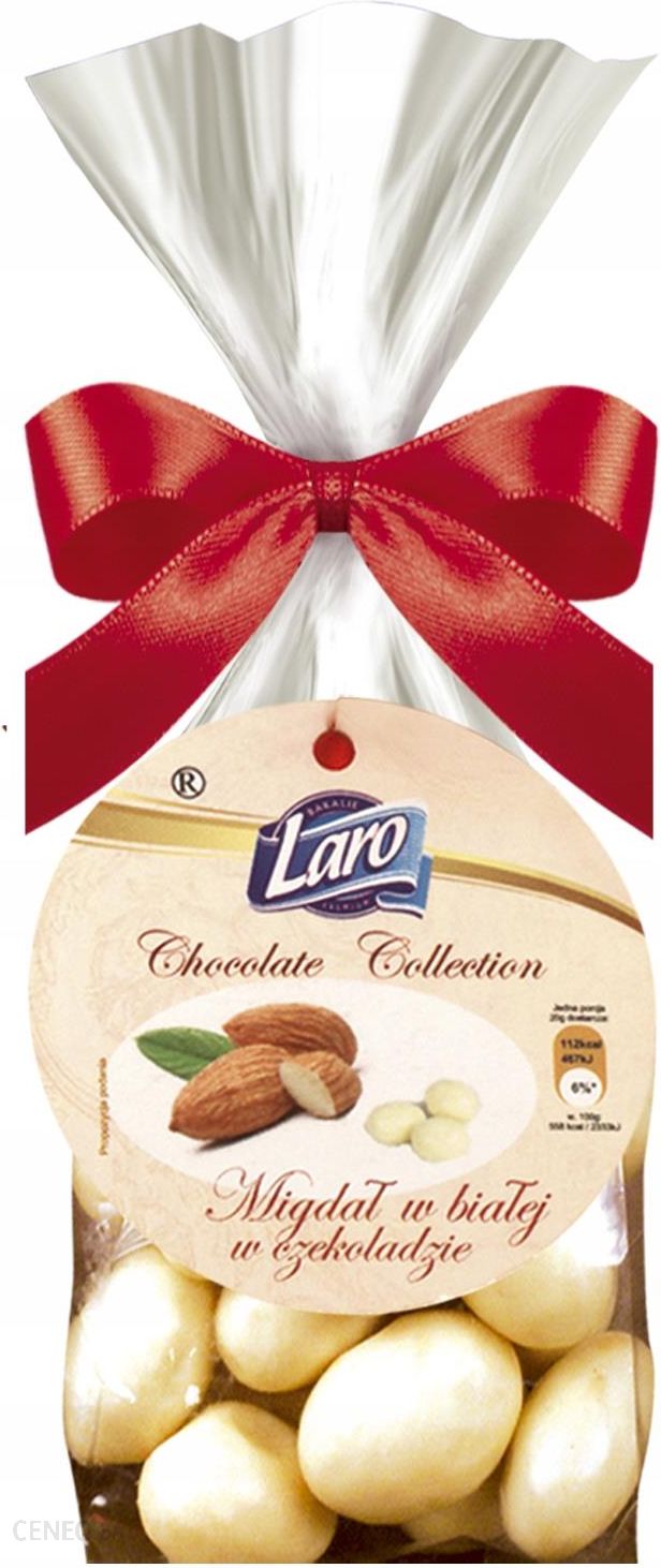  Migdał w białej czekoladzie 100g kokardka Laro