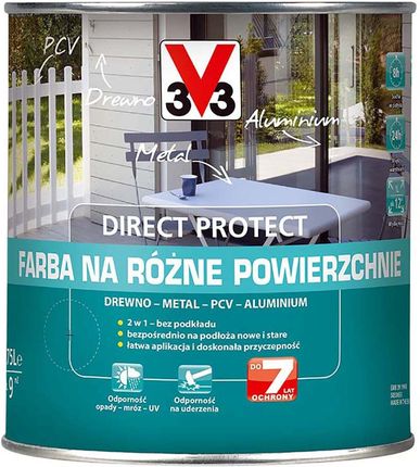 V33 Direct Protect Farba Na Różne Powierzchnie Metaliczny Aluminium 0,75L