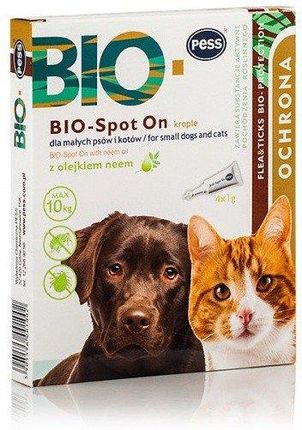 Pess Bio-spot krople małe psy i koty 4 ampułki