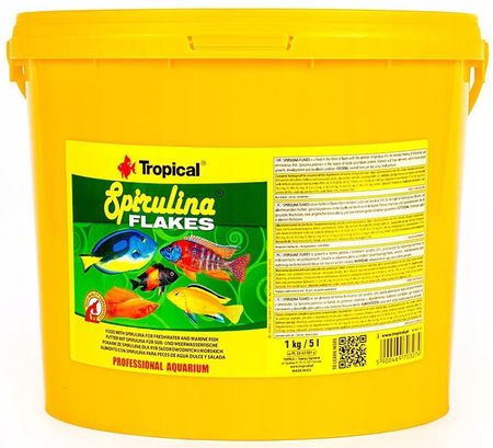 Tropical Spirulina Flakes 5L 1kg Pokarm Dla Ryb