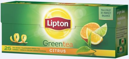 Herbata Lipton Green Citrus 25 torebek zielona