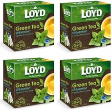 Zdjęcie Herbata Loyd Green zielona z miętą i bławatkiem 80 - Wałcz