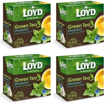Herbata Loyd Green zielona z miętą i bławatkiem 80