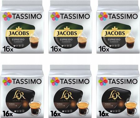 Kapsułki Tassimo Jacobs i L'or, 96 kaw espresso