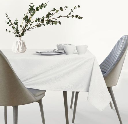 Ameliahome Obrus Plamoodporny Gaia Owal Biały 120x260cm