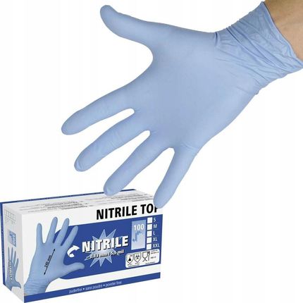 Rękawiczki nitrylowe niebieskie rozmiar S 100szt
