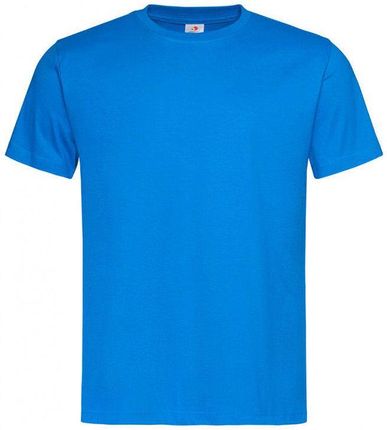 Błękitny Bawełniany T-Shirt Męski Bez Nadruku -STEDMAN- Koszulka, Krótki Rękaw, Basic, U-neck TSJNPLST2000oceanblue