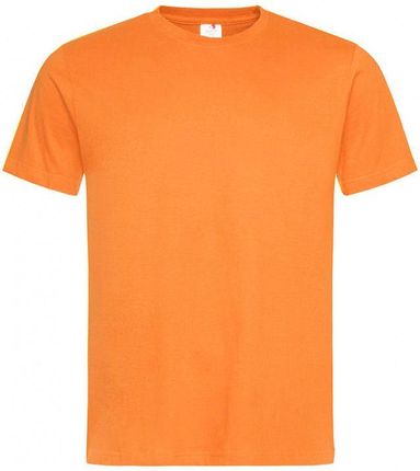 Pomarańczowy Bawełniany T-Shirt Męski Bez Nadruku -STEDMAN- Koszulka, Krótki Rękaw, Basic, U-neck TSJNPLST2000orange