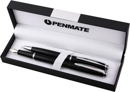 Penmate Komplet Długopis +Pióro Wieczne Virtuo Czarny/Srebrny
