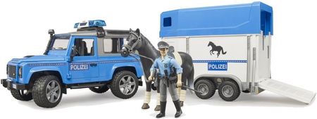 Bruder 02588 Land Rover Defender wóz policyjny z przyczepą i figurkami