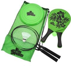 Xq Max Zestaw Plażowy Do Gry W Badmintona + Frisbee 3 W 1 Zielony - Akcesoria do badmintona