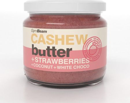 Gymbeam Cashew butter with coconut, white choco and strawberries 340 g