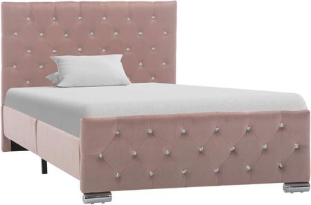 vidaXL Rama łóżka różowa tapicerowana tkaniną 100 x 200 cm