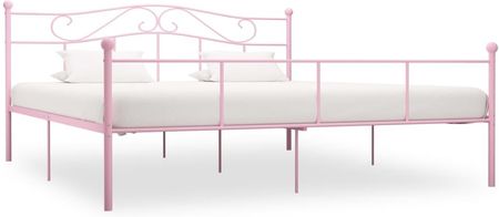 Rama łóżka różowa metalowa 180 x 200 cm