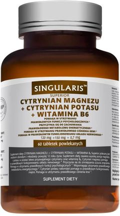 Singularis Cytrynian Magnezu + Cytrynian Potasu + Witamina B6 60Tabl.