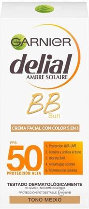 garnier Krem Bb Z Filtrem Przeciwsłonecznym  Delial Ambre Solaire Bb Cream Spf50 Medium