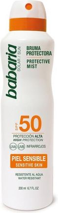 Babaria Przeciwsłoneczny Krem Do Ciała W Sprayu Spf 50 Protective Mist For Sensitive Skin Spf50 200 Ml