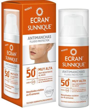 Ecran Ochrona Przeciwsłoneczna Do Twarzy Z Filtrem Spf 50 Sunnique Antimanchas Facial Spf50+ 50 Ml