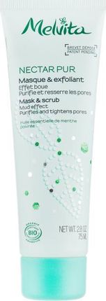 Melvita Maska-Peeling Do Twarzy Oczyszczająca I Zwężająca Pory Nectar Pur Mask & Scrub Mud Effect 75 Ml