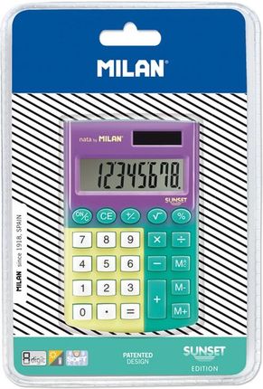 Kalkulator Milan Kiesznokowy Pocket Sunset 8 Pozyzcji Fioletowo Zielono Żółty