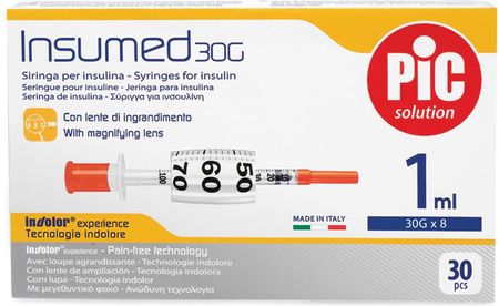 Insumed strzykawka insulinowa 1 ml 30G x 8 mm 30 szt