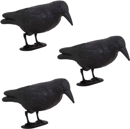 Odstraszacz ptaków 11x39x18,5cm stojący kruk czarny zestaw 3 szt.