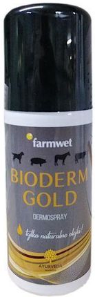 BIODERM GOLD SPRAY 100 ml ( skin bydło trzoda drób konie rany pielęgnacja psy koty skóra )