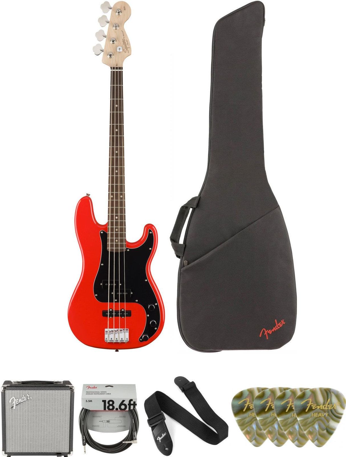 Fender Squier Affinity Series Precision Bass Pj Il Race Red