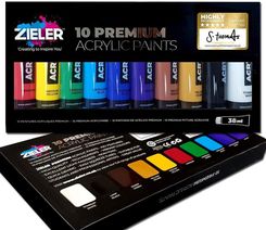 Zieler Zestaw Farb Akrylowych 10 Kolorów  - Farby i media malarskie