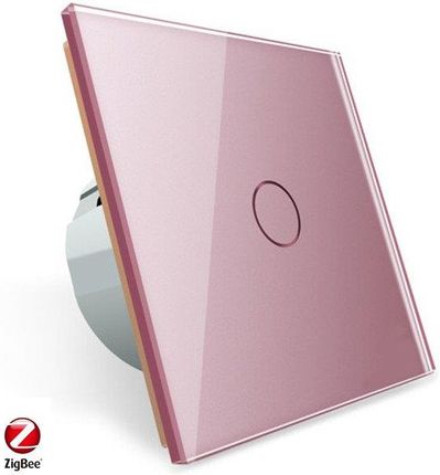 Livolo Wkład Włącznika Dotykowego Pojedynczego Zigbee Wifi Z Różowym Panelem Szklanym (VLC701Z67)