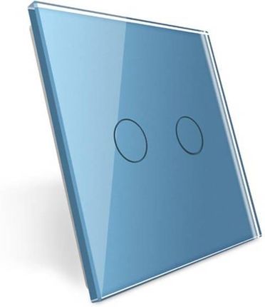 Livolo Włącznik Dotykowy Podwójny Z Niebieskim Panelem Szklanym (VLC70269)